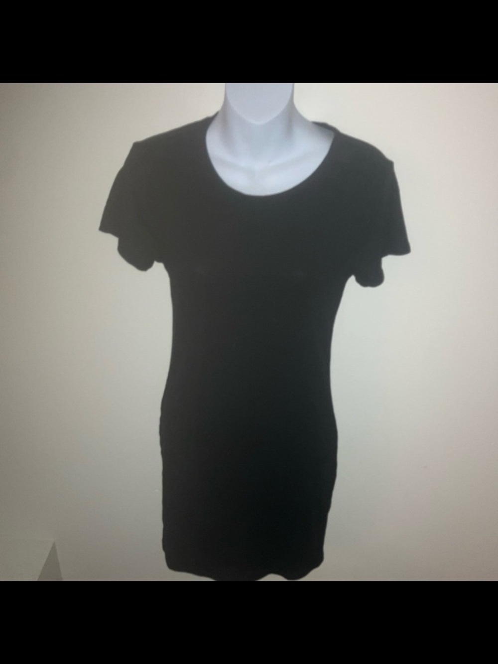 Basic Short Sleeve Black T-Shirt Dress